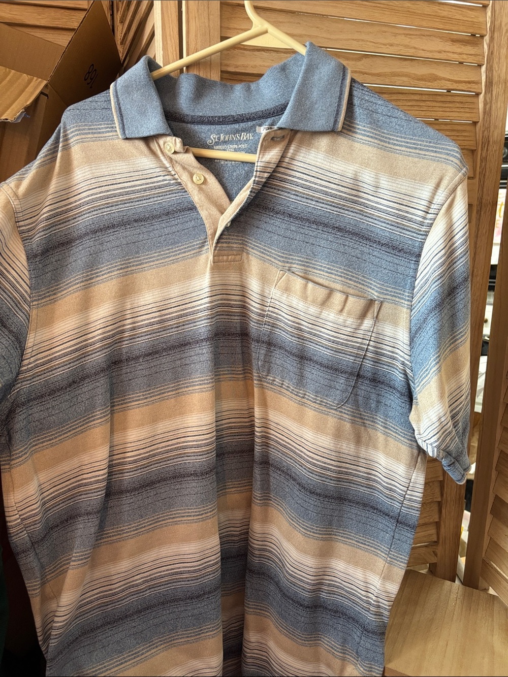 St. John's Bay Men's Striped Polo Large